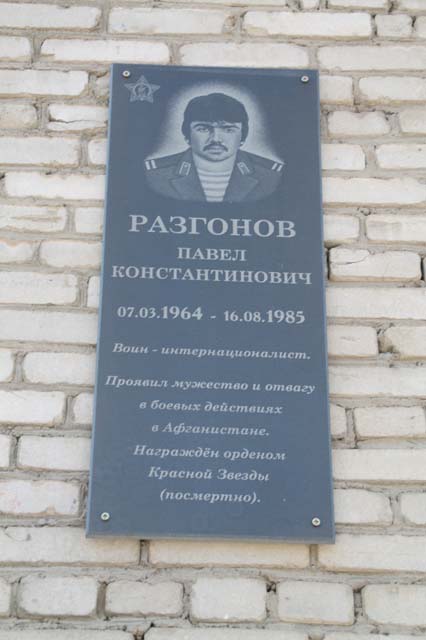 Мемориальная доска Павлу
                      Разгонову